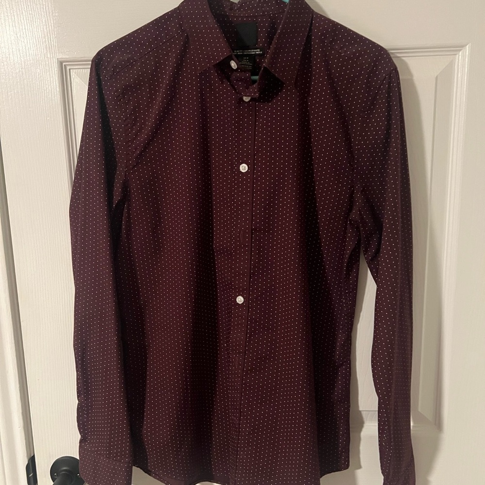 H&M Red Casual Button Down Shirt